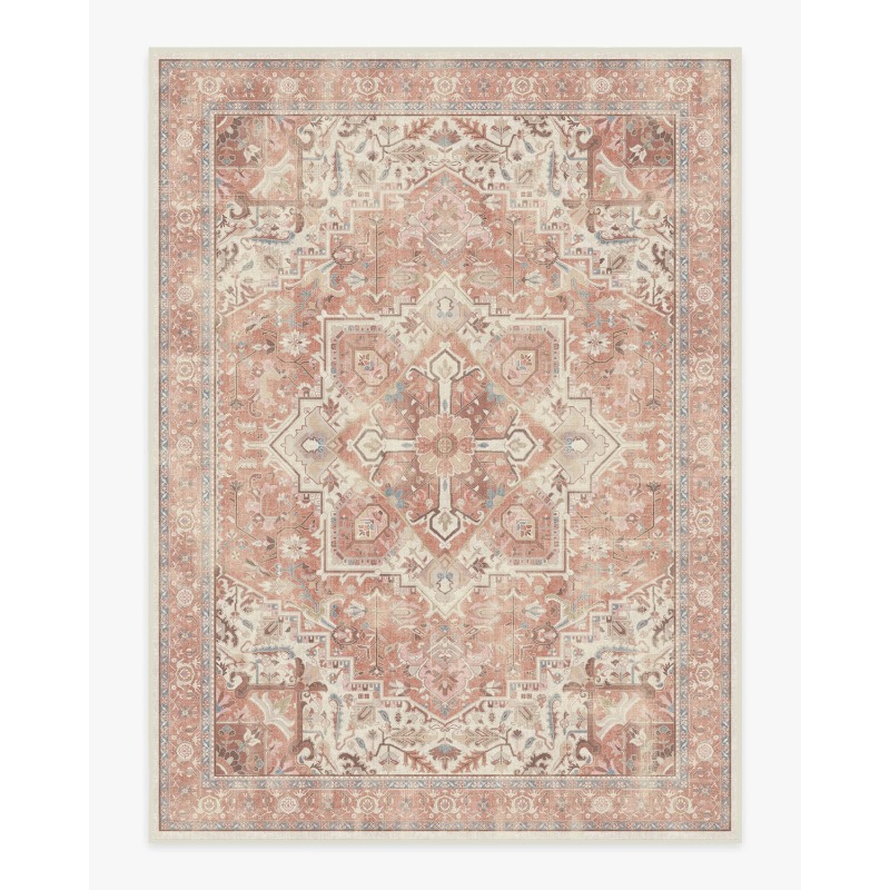 Retro Gaming Rug - Royal Rose Rosa Teppich Traditionelles Schlafzimmer