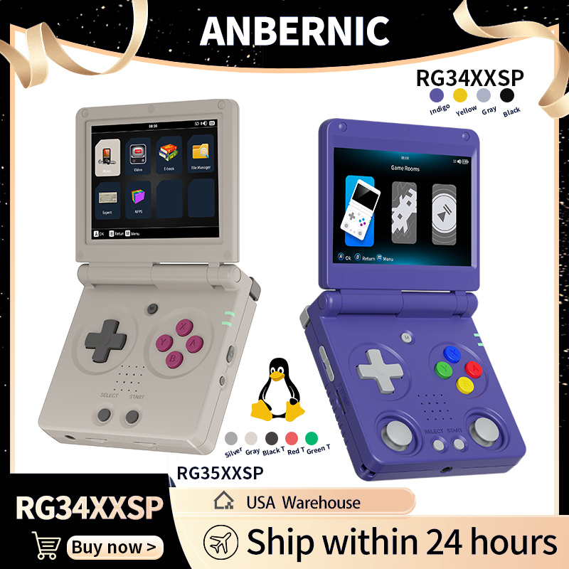 Retro Gaming Handheld Console - Anbernic RG34XXSP RG35XXSP Flip Handheld-Spielekonsole IPS-Bildschirm