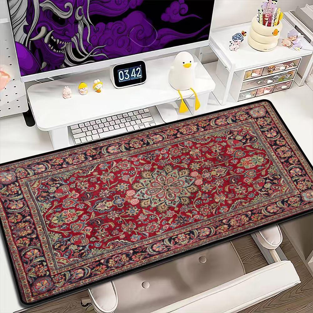 Retro Gaming Rug - Vintage Persischer Teppich-Muster Große Mausunterlage, Rutschfeste