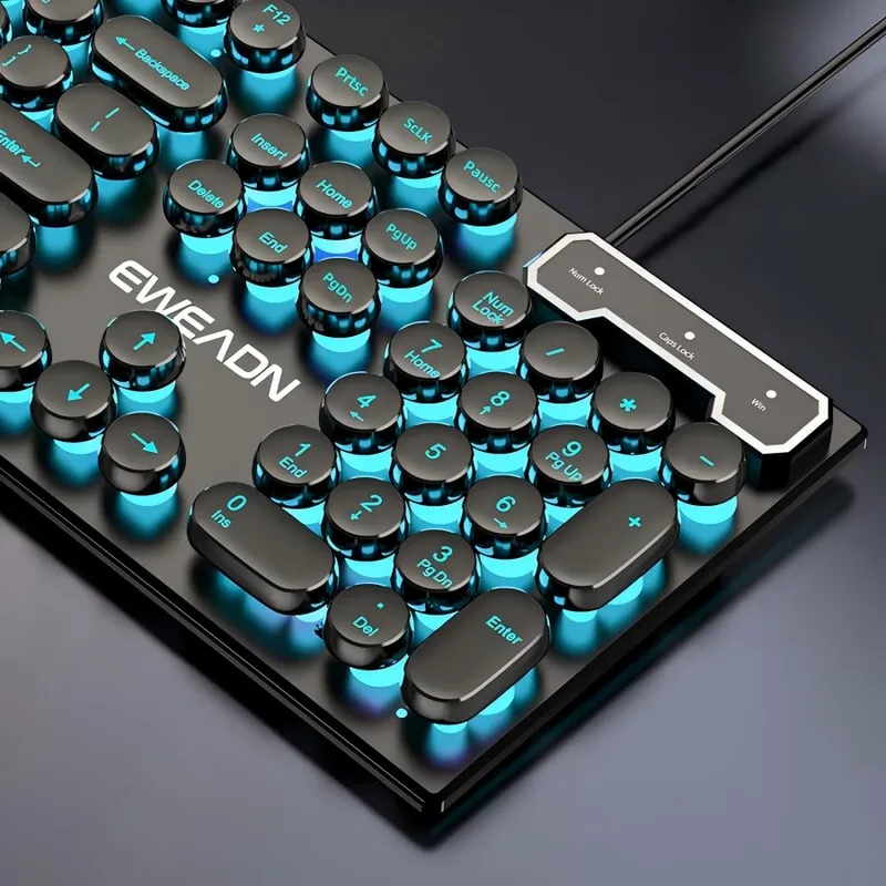 Retro Gaming Keyboard - Retro Punk Mechanisches Tastatur-Maus-Set Kabelgebunden Kabellos