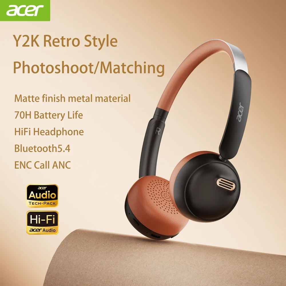 Retro Gaming Headset - Acer OHW111 Bluetooth-Kopfhörer im Retro-Stil, Over-Ear