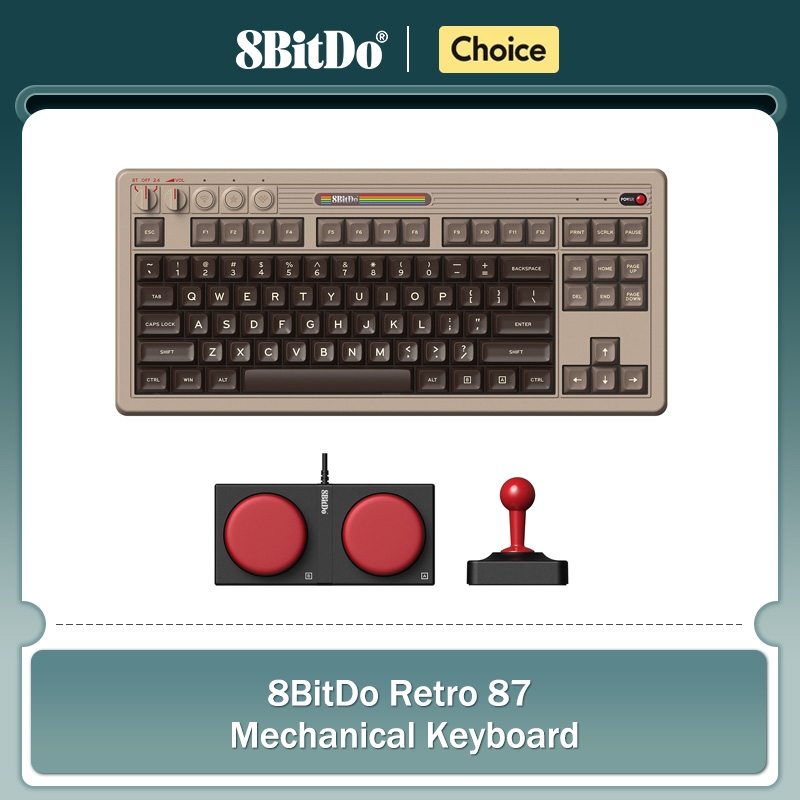 Retro Gaming Keyboard - 8BitDo Retro mechanische Tastatur, BT/2,4G/USB-C Hot-Swap-fähige
