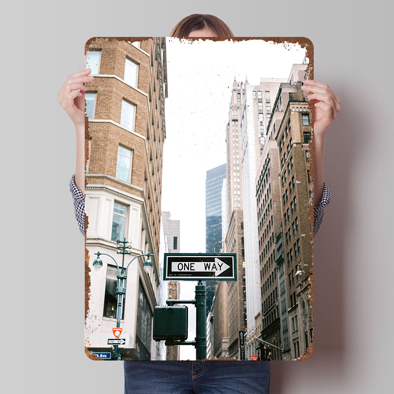 Retro Gaming York - Fifth Avenue New York Blechposter Individualisierte