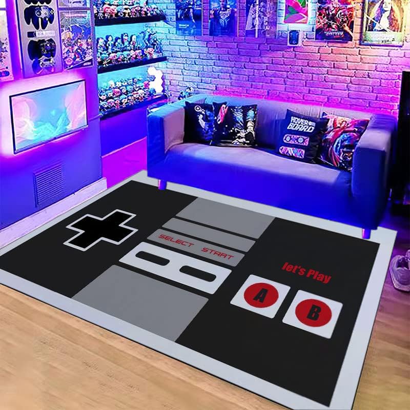 Retro Gaming Rug - Vintage NES-Controller Themen-Teppich, Rutschfeste Matte mit