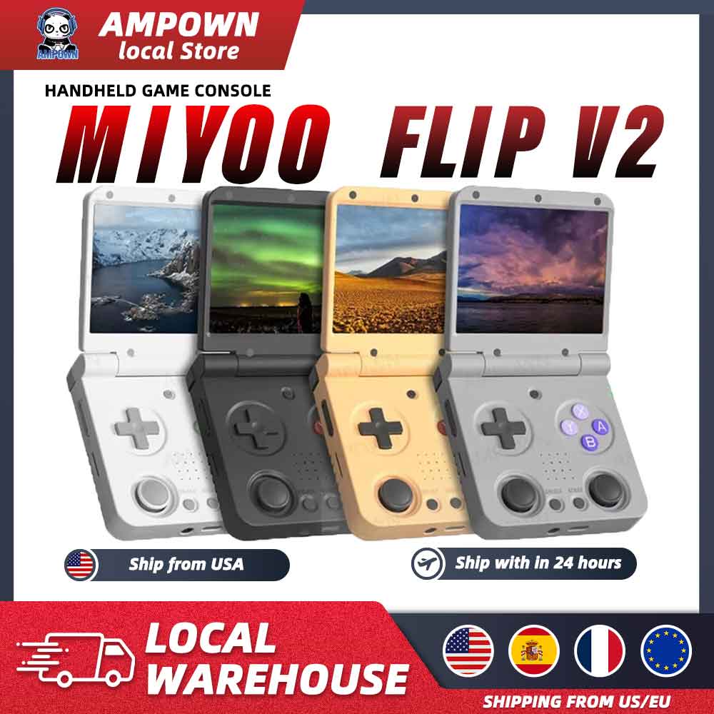 Retro Gaming Os Linux - MIYOO Flip V2 Handheld-Spielkonsole mit 3,5''