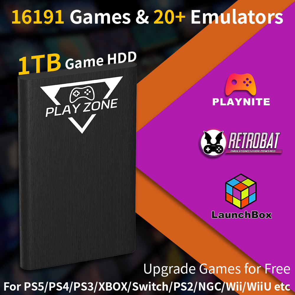 Retro Gaming Play Zone - Play Zone 1TB Tragbare Gaming-Festplatte für