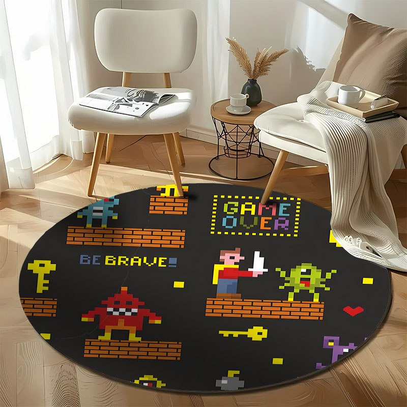 Retro Gaming Rug - Kostenloser Versand! Pixelierter Retro-Gaming-Teppich für Kinderspielzimmer,