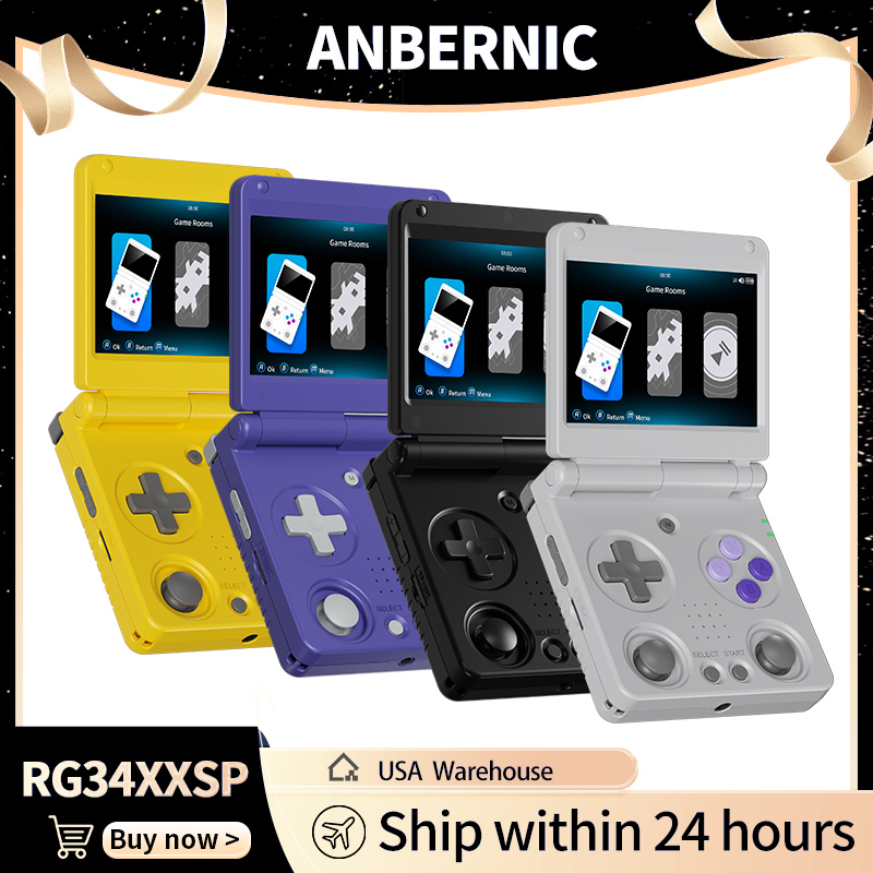 Retro Gaming Play Zone - Anbernic RG34XXSP Retro Flip Handheld-Spielekonsole 3,4
