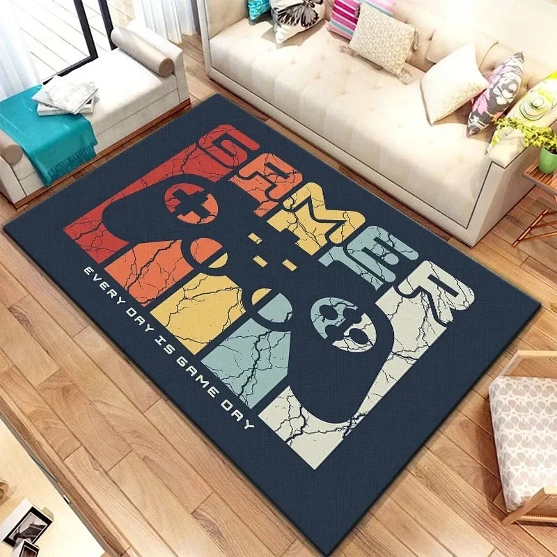 Retro Gaming Rug - Gaming Esports Teppich Schwarz Controller &