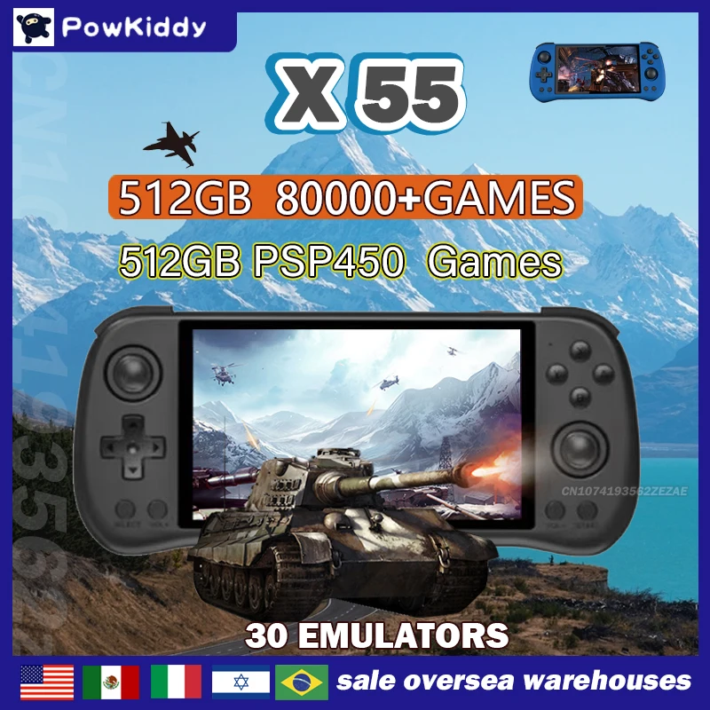 80000 Spiele 512G POWKIDDY X55 – Retro Gaming App Bewertung und Preis