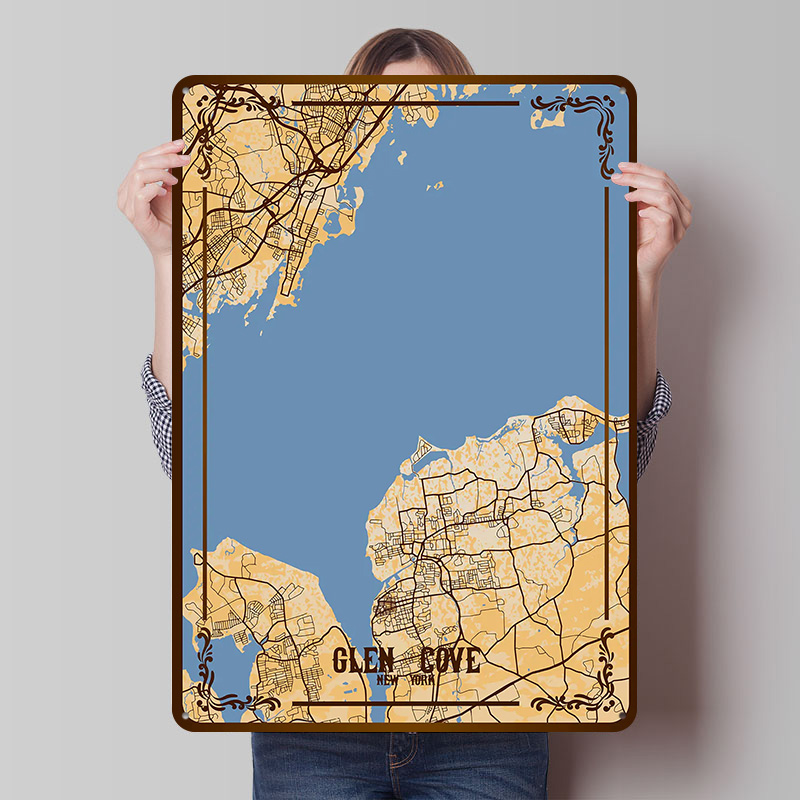 Glen Cove New York Karte Blech – Retro Gaming York Bewertung und Preis