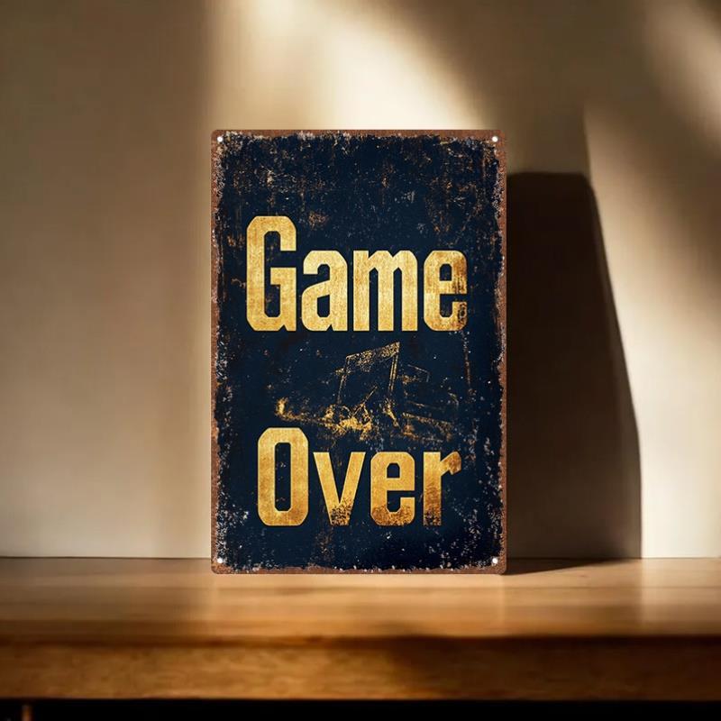 Vintage Game Over Metallblechs – Retro Gaming Games Bewertung und Preis