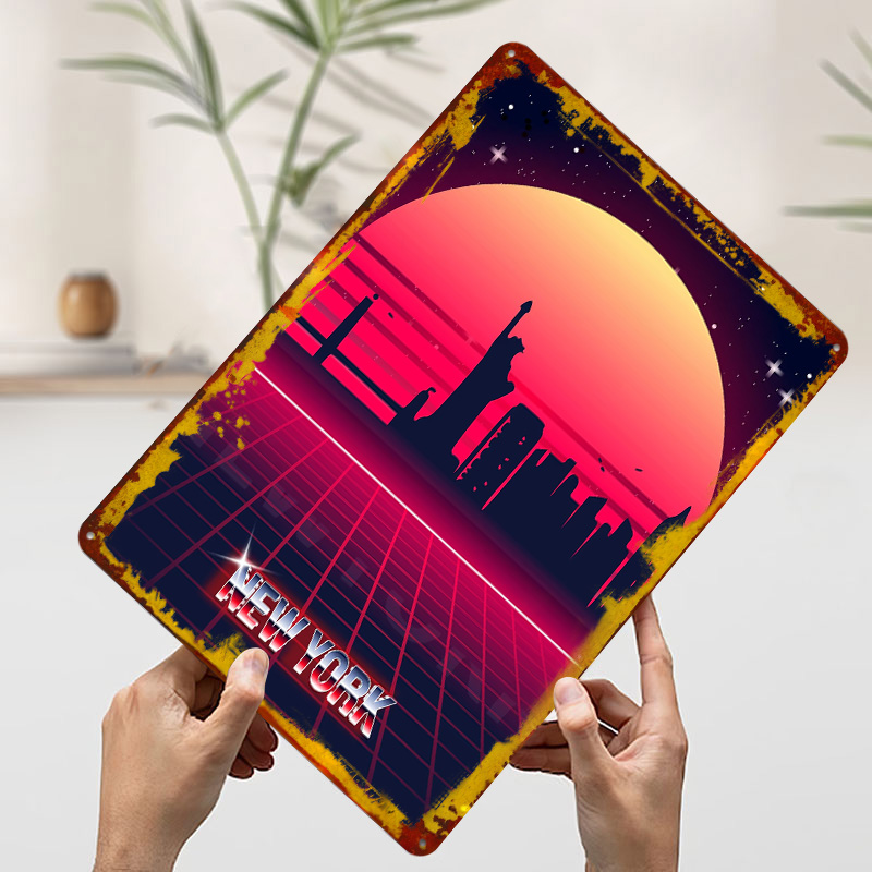 New York Skyline Metallposter, – Retro Gaming York Bewertung und Preis