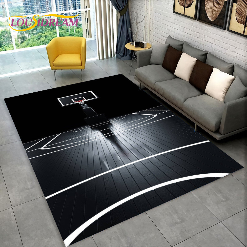 3D Basketball Cour Cartoon Ber – Retro Gaming Rug Bewertung und Preis