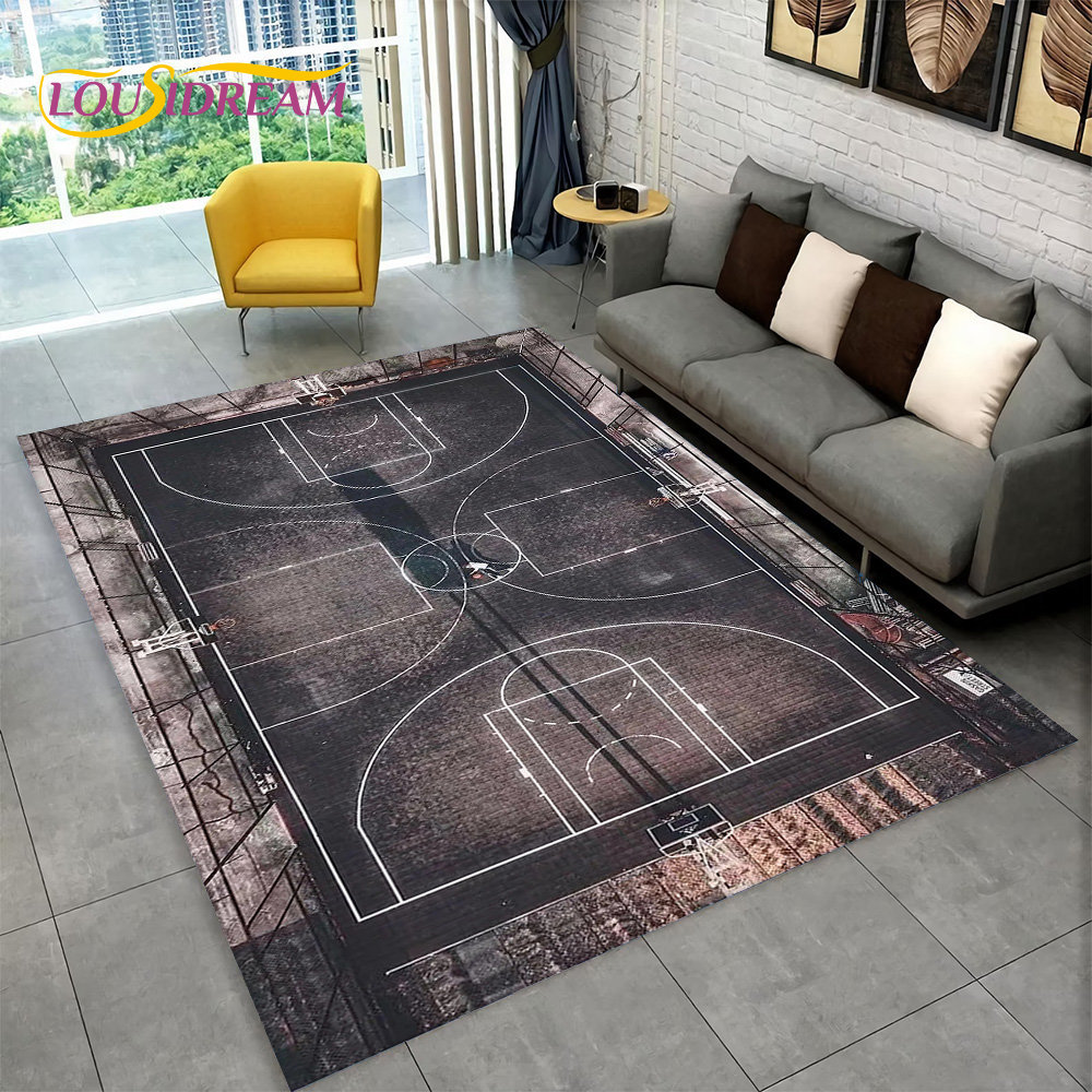 3D Basketball Cour Cartoon Ber – Retro Gaming Rug Bewertung und Preis