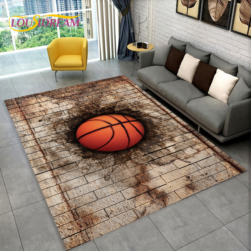 3D Basketball Cour Cartoon Ber – Retro Gaming Rug Bewertung und Preis