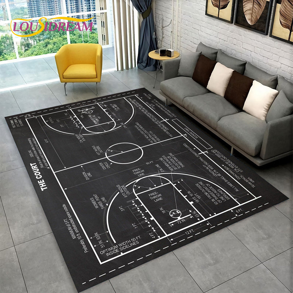 3D Basketball Cour Cartoon Ber – Retro Gaming Rug Bewertung und Preis